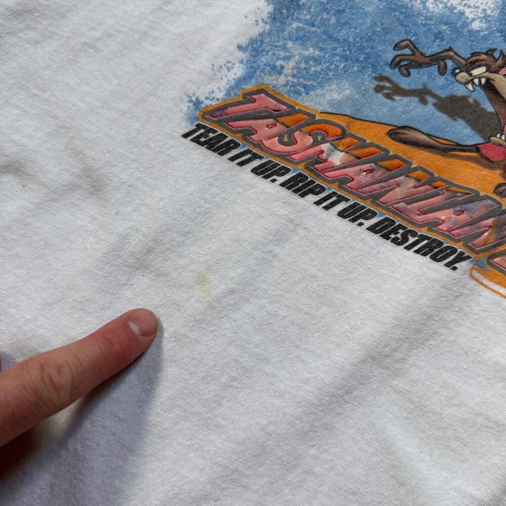 Men's Vintage 2000's Looney Tunes Tasmanian Devil Surfing Tank Top Shirt Sz M - Picture 3 of 8